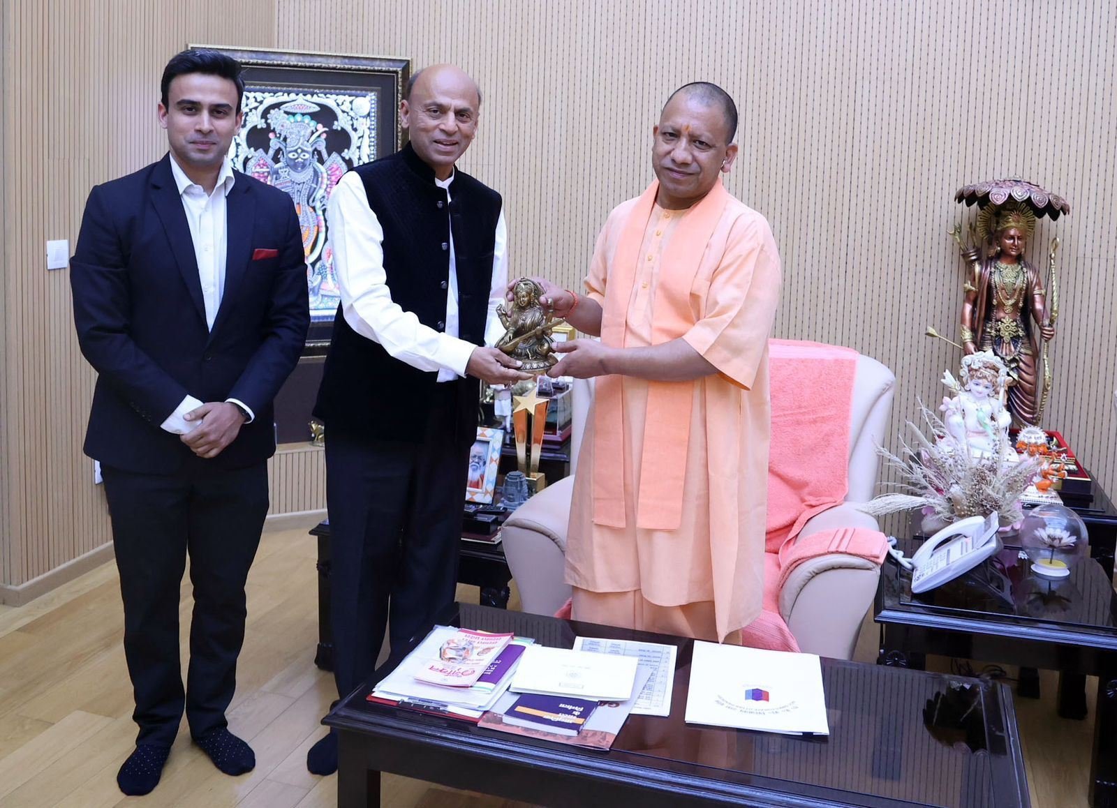 Shri Dhruv Galgotia with Her Excellency Smt. Anandiben Patel